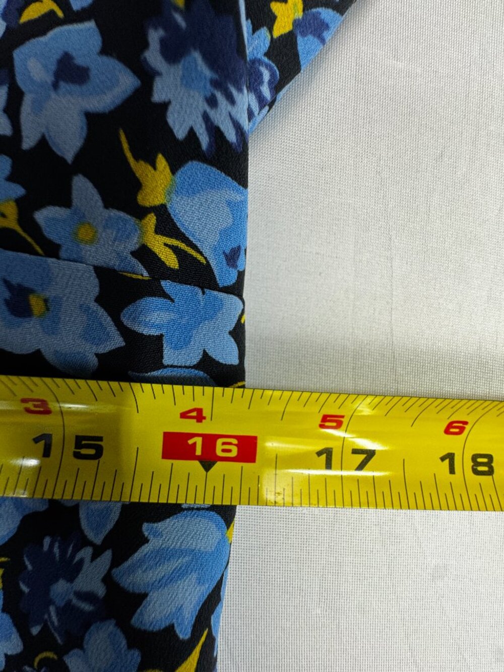 Likely Morrell Ruffled Floral Asymmetric Midi Dress Blue White Yellow Sz 6 - Picture 14 of 16